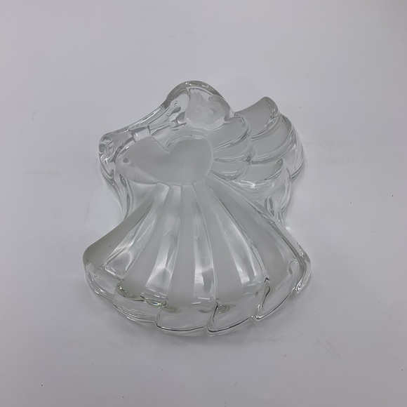 MIKASA Christmas Archangel Clear Frosted Crystal Glass Candy Nut Trinket Dish - Picture 1 of 13